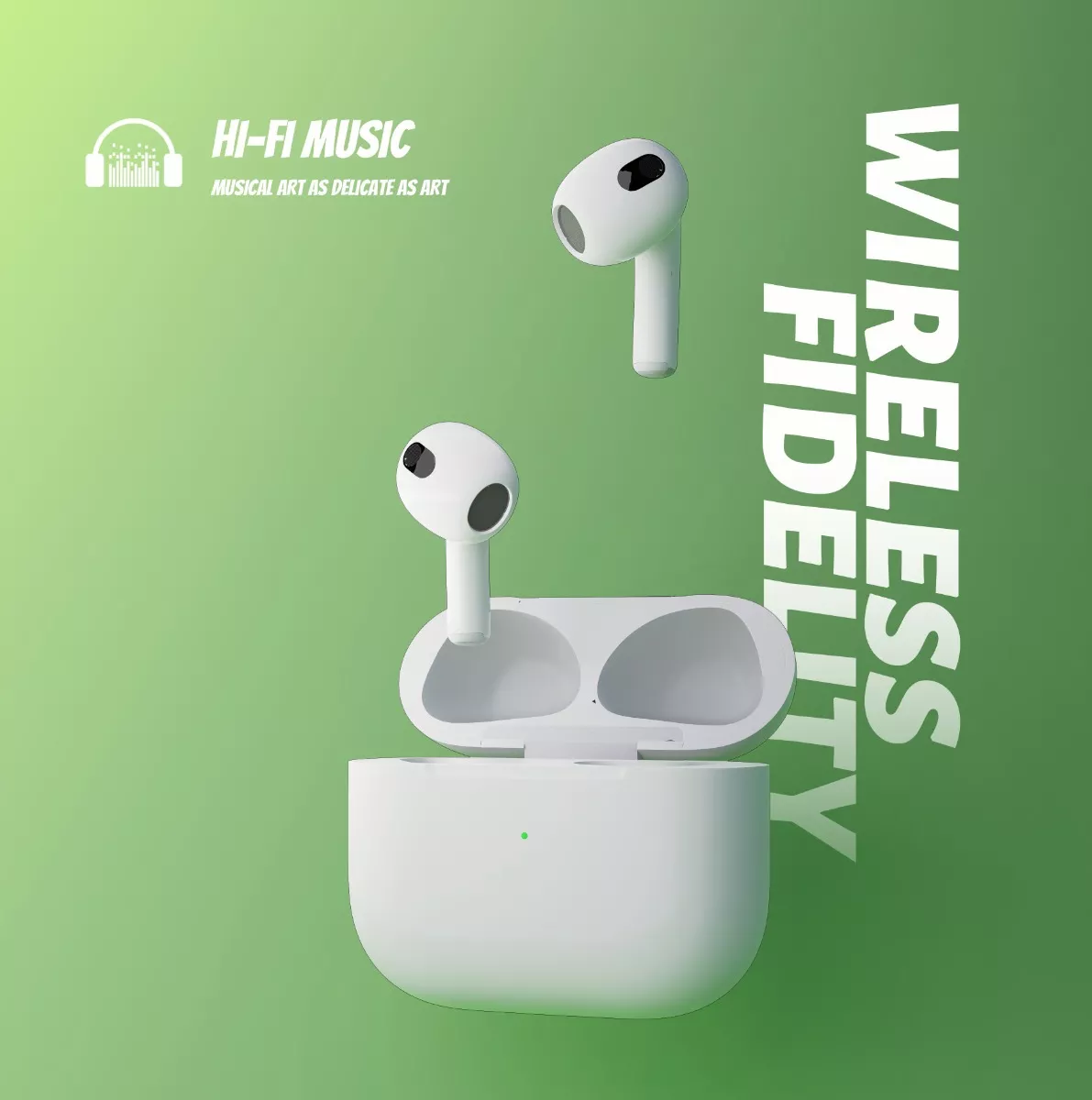 Audífonos in-ear gamer inalámbricos R60S x 2 unidades blanco con luz naranja LED