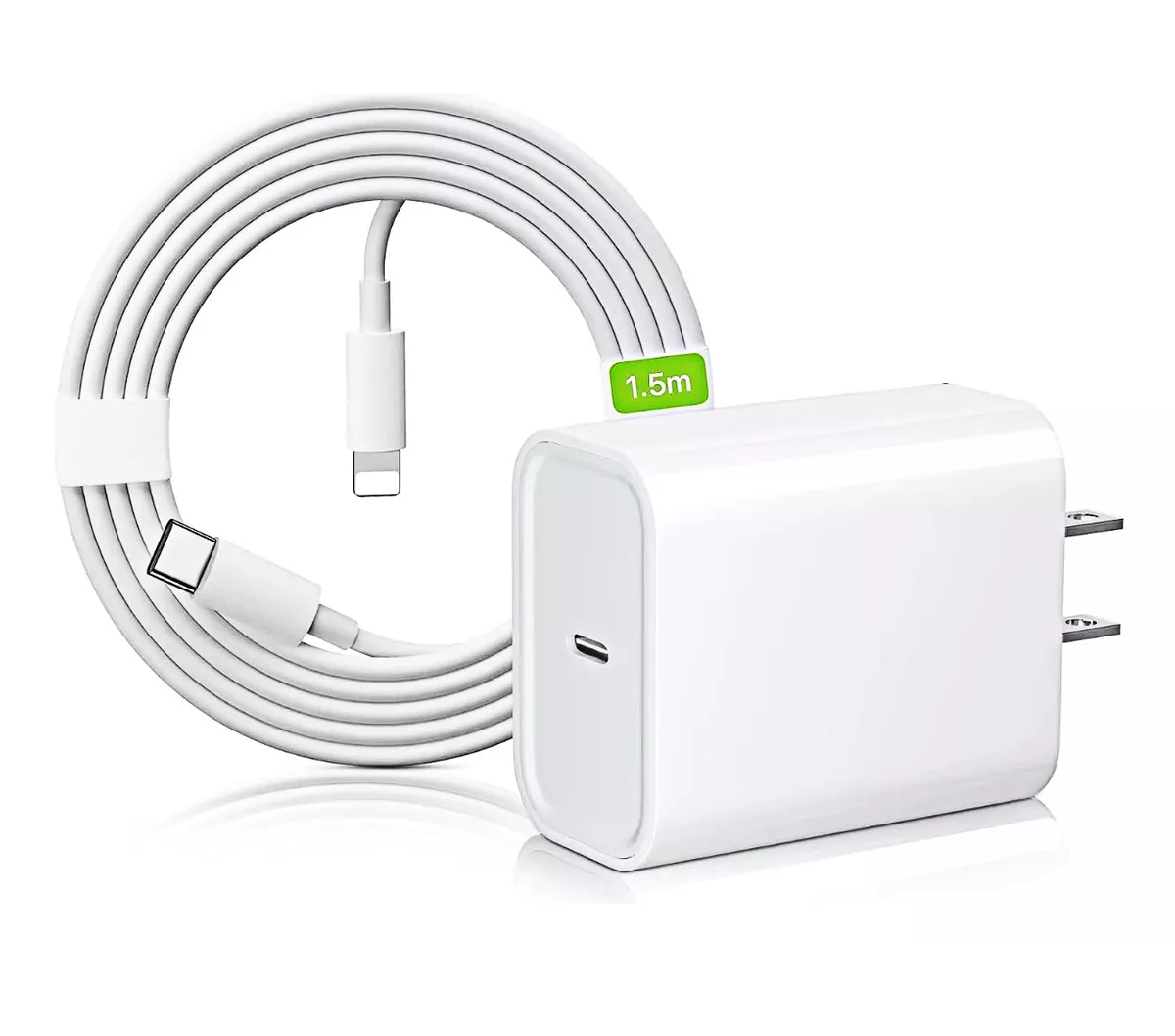 Pack cargador 2.1A + cargador para coche 2.1A + cable iPhone 1m - Blanco