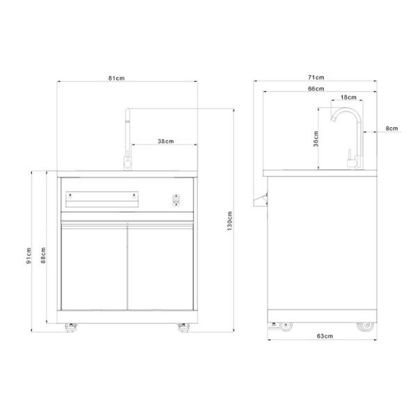 Fregadero Con Gabinete Para Exteriores De Acero inoxidable  Thor Kitchen MK01SS304.