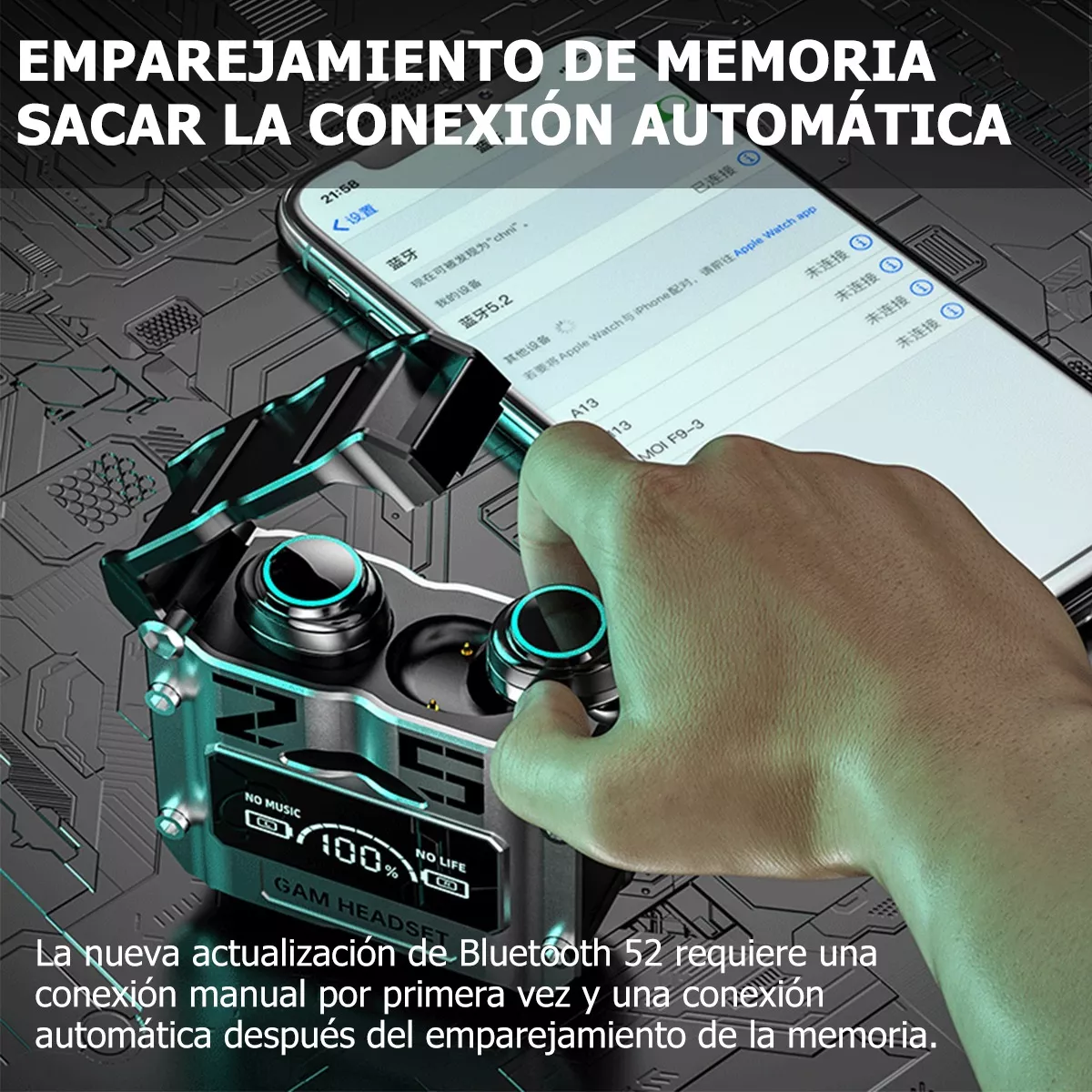 Auriculares In Ears Inalámbricos Para Juegos Con Bluetooth Negro