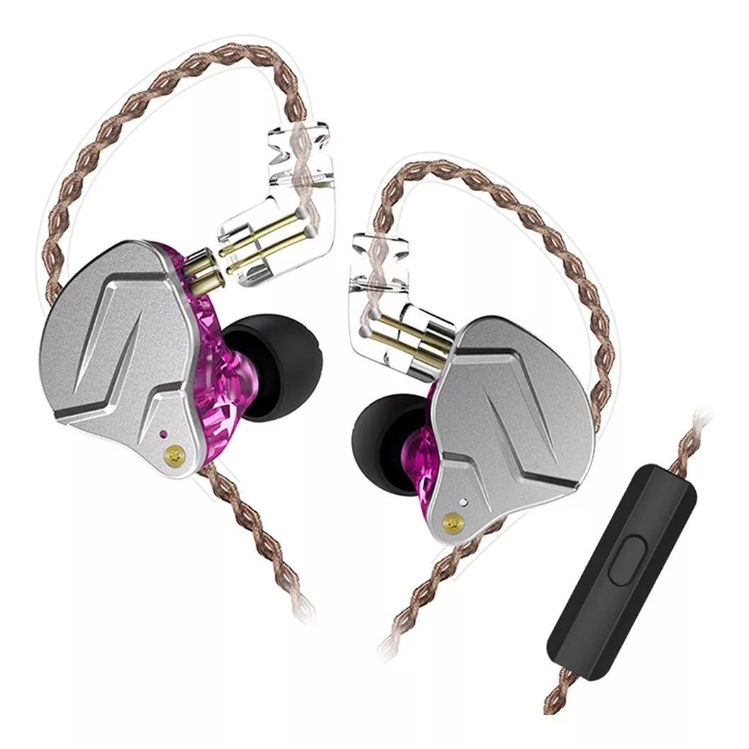 Audífonos in-ear gamer con cable ZSN Pro with mic KZ ZSN Pro violeta