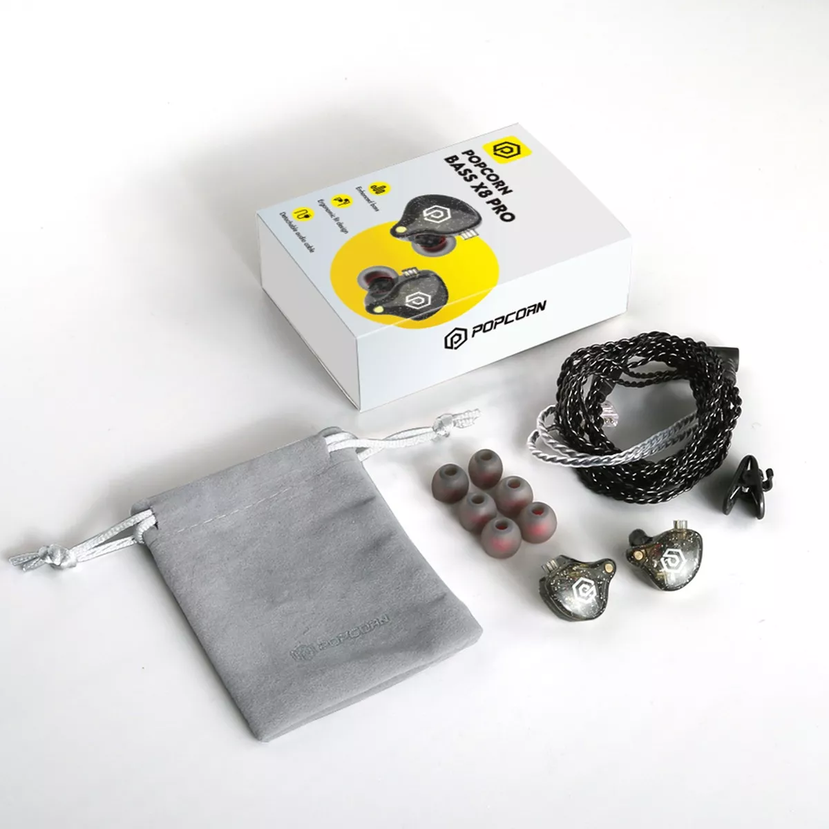 Audífonos in-ear gamer Popcorn BASS X8 PRO violeta