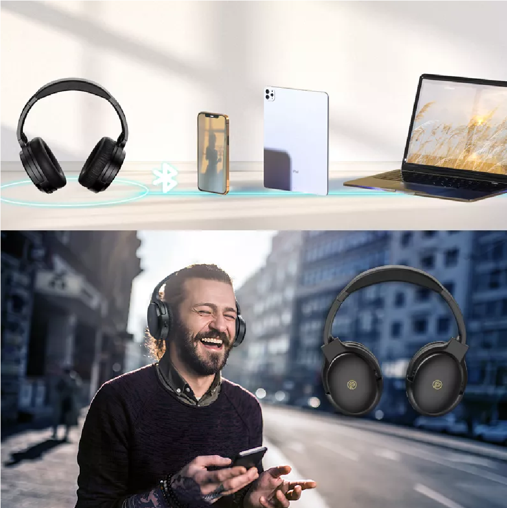 Audifonos Cancelacion Ruido Diadema Inalámbrico Bluetooth negro