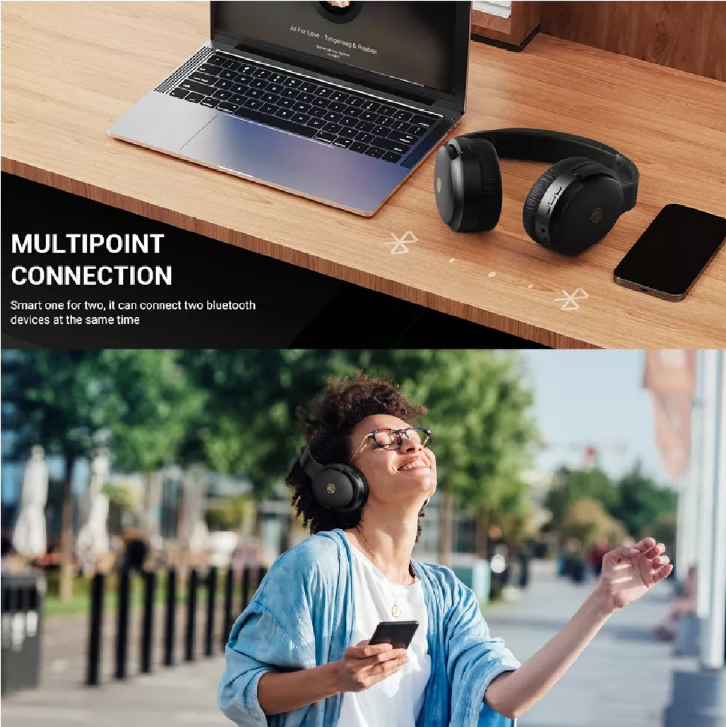 Audifonos Cancelacion Ruido Diadema Inalámbrico Bluetooth negro