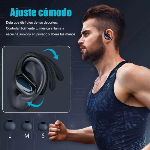 Auriculares inalámbricos Bluetooth, auriculares deportivos de 75 horas de  reproducción con estuche de carga inalámbrica y pantalla digital LED IPX6