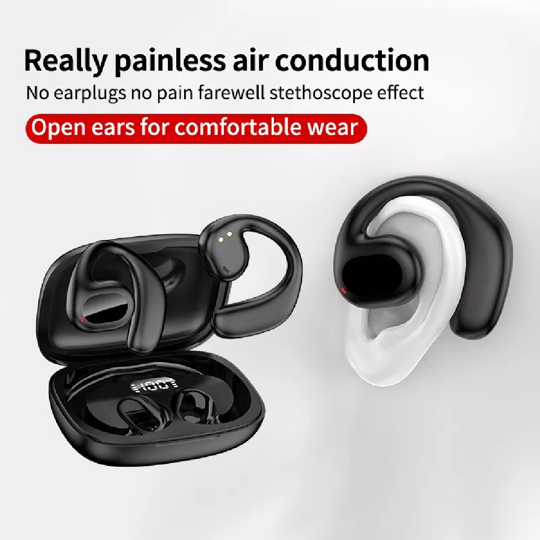 Auricular Bluetooth Inalámbrico Con Oreja Colgante Negro