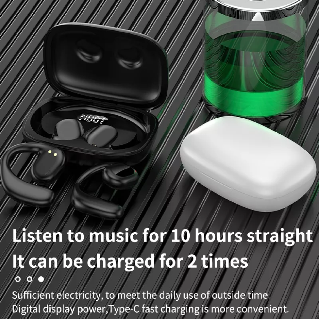 Auricular Bluetooth Inalámbrico Con Oreja Colgante Negro