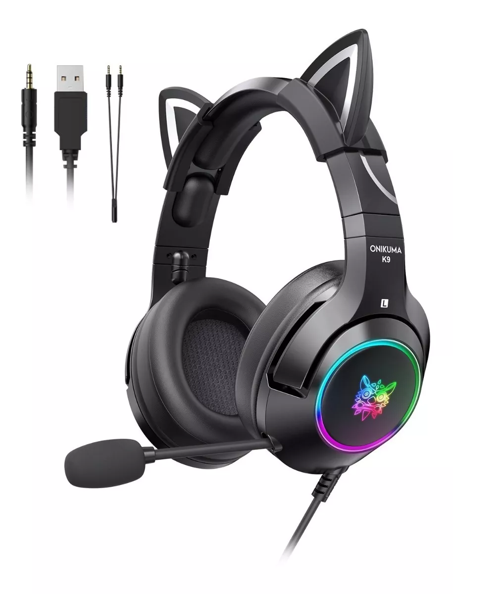 Aurífonos Gamer Micrófono - Cable Adaptador 1 A 2 Negro