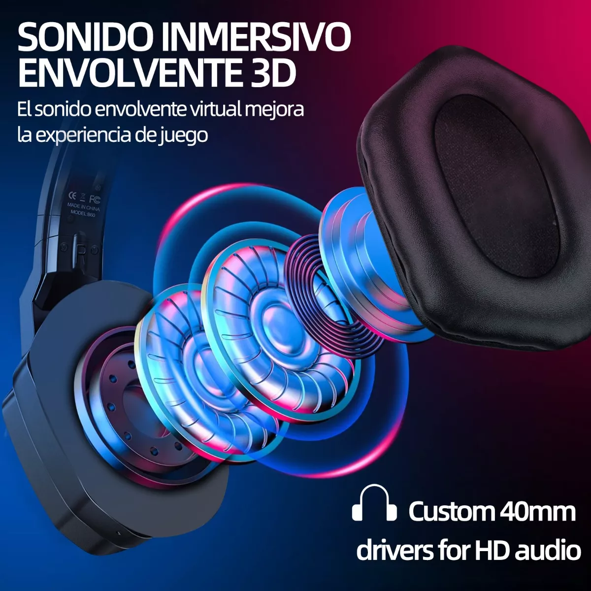 Audífonos Inalámbricos De Diadema Bluetooth Gamer Negro