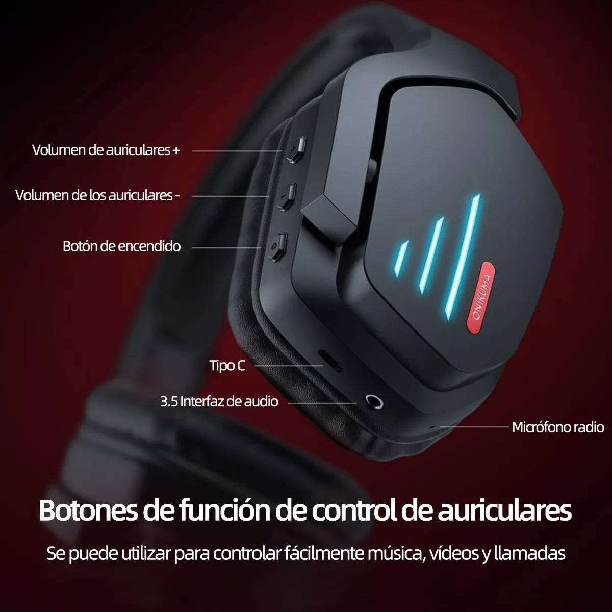 Audífonos Inalámbricos De Diadema Bluetooth Gamer Negro