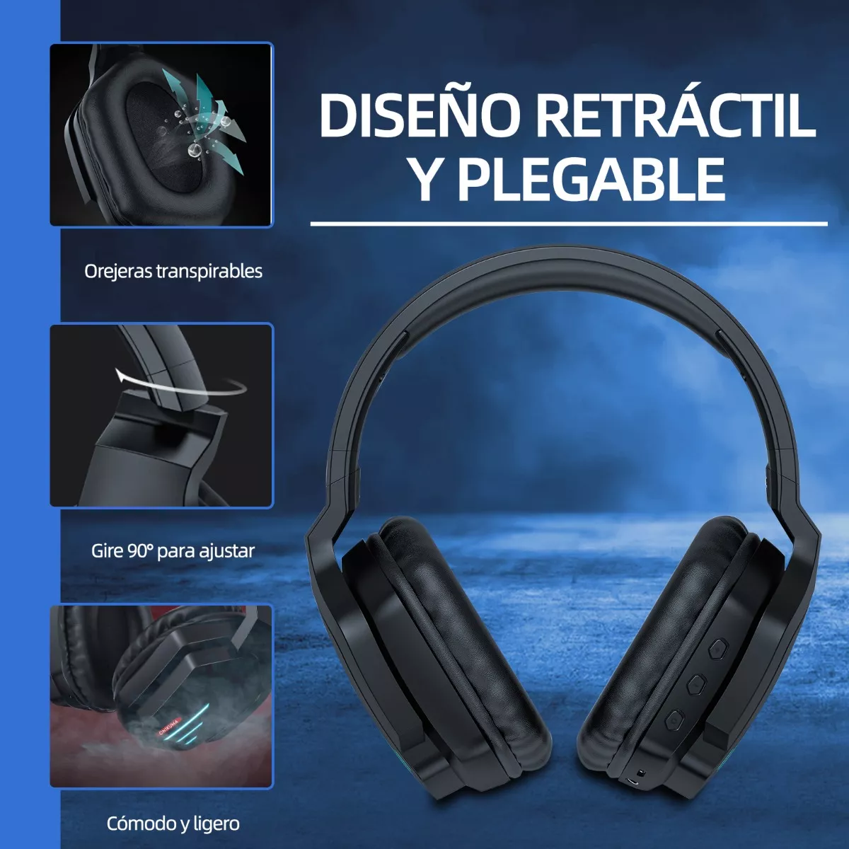 Audífonos Inalámbricos De Diadema Bluetooth Gamer Negro