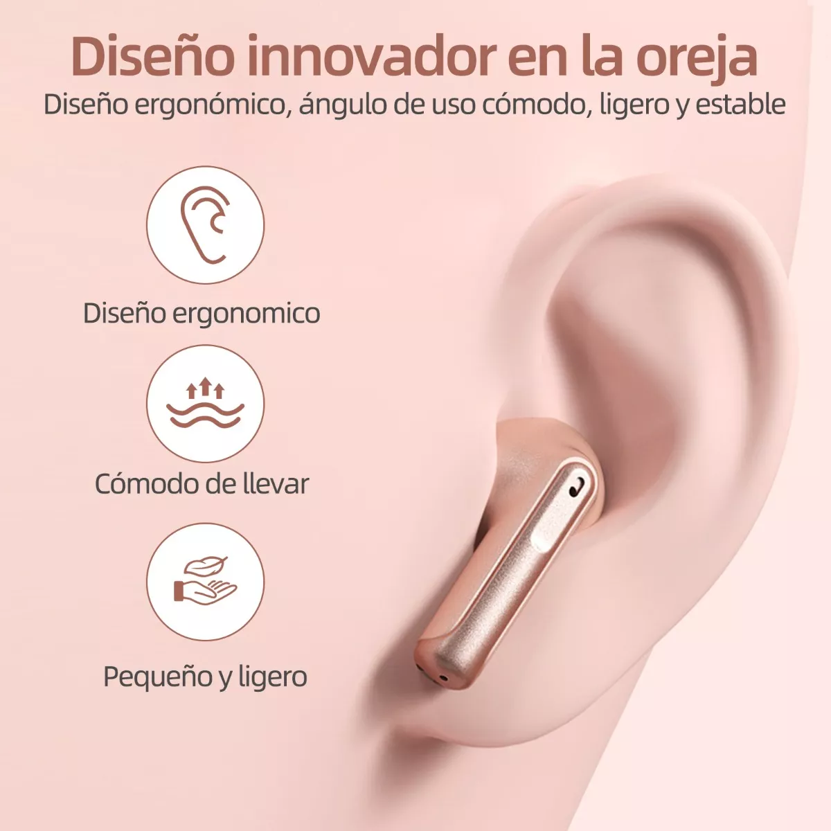 Audífonos Manos Libres Audífonos Inalambricos  Rosa