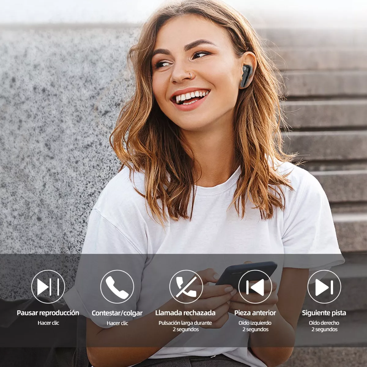 Audífonos Inalambricos Bluetooth Anc Cancelacion De Ruido Negro/Gris