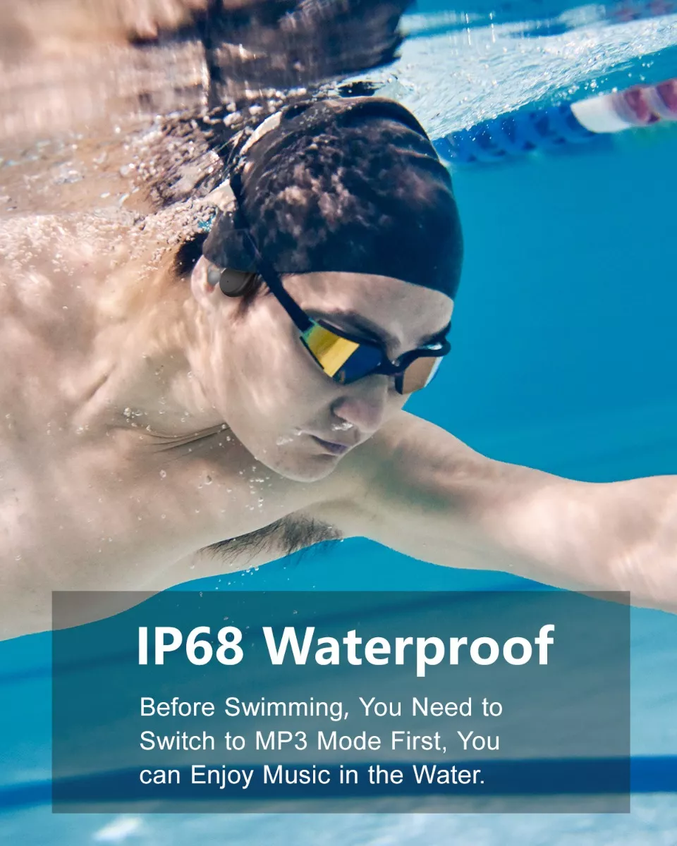 Audífonos Inalámbricos De Conducción Ósea Para Natación negro