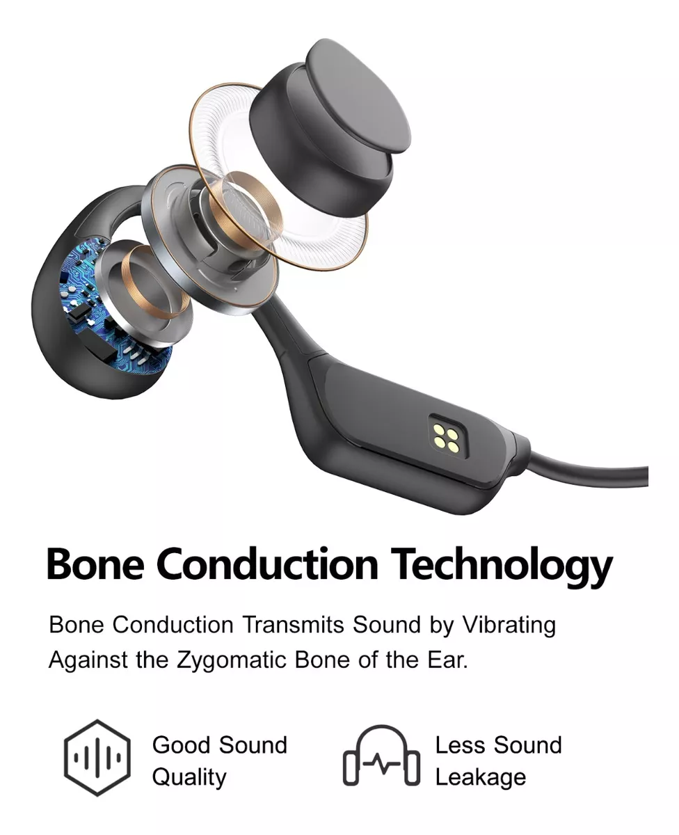 Audífonos Inalámbricos De Conducción Ósea Para Natación negro
