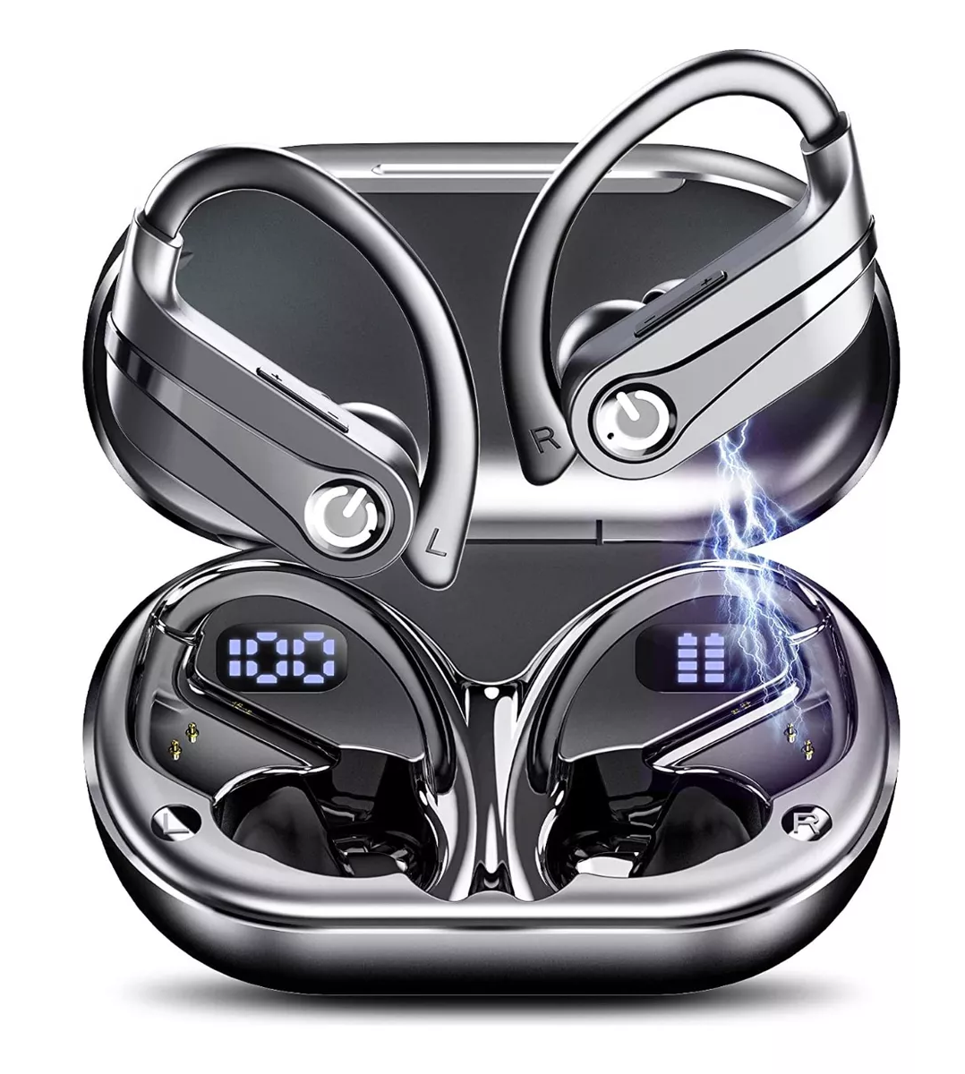 Audífonos In-ear Inalámbricos Deportivos Con Bluetooth Gris