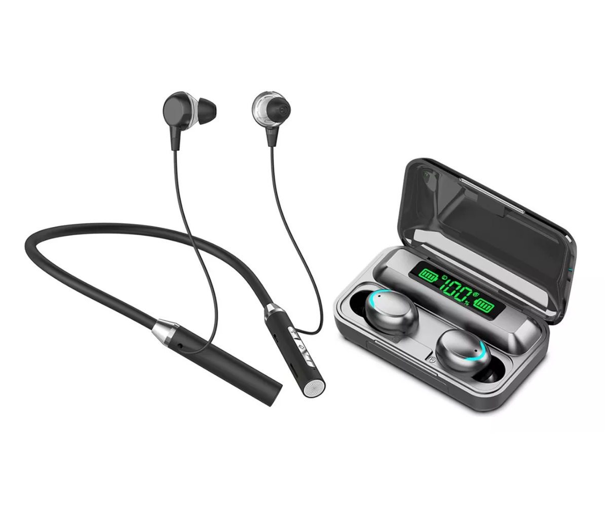 Auriculares Deportivos Belug Color Negro Bluetooth Impermeables Con Gancho