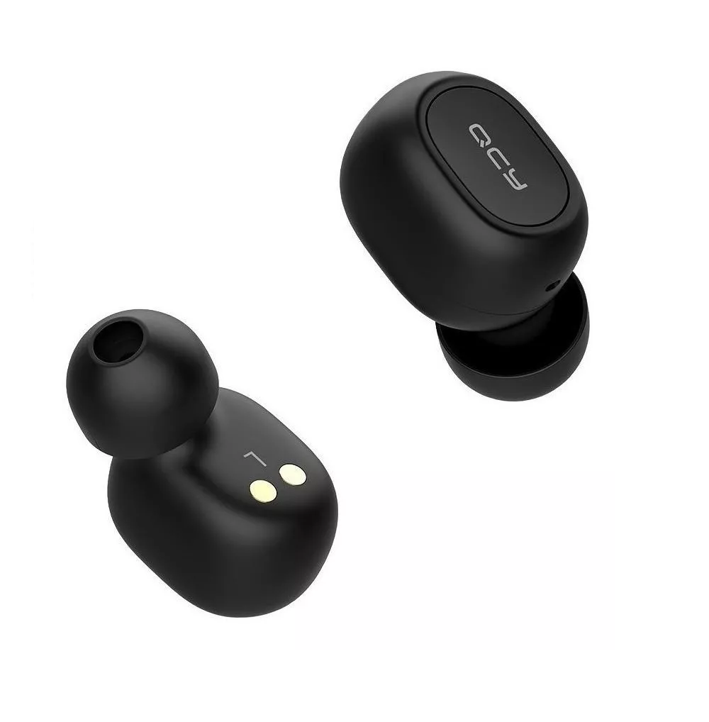 Audífonos in-ear inalámbricos QCY T1C negro con luz negro LED Bluetooth 5.0