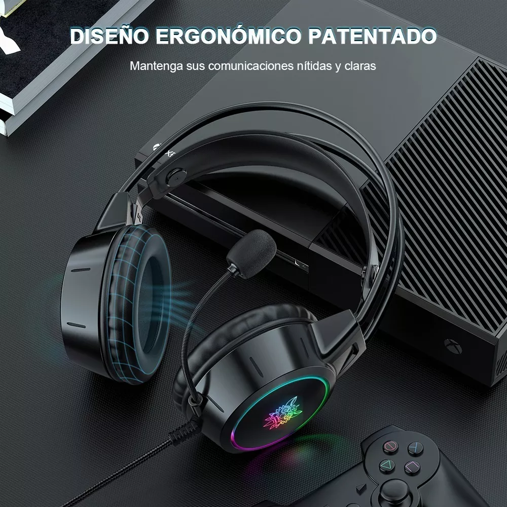 Audífonos Gamer Negros X15 Pro Con Luces Rgb