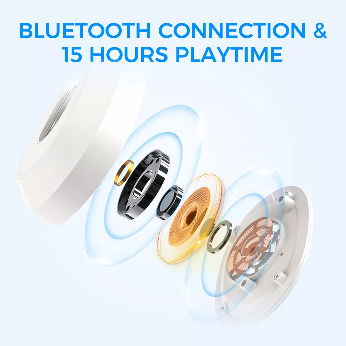 Audífonos Inalámbrico Bluetooth Diadema Plegable Con Rgb Luz Blanco