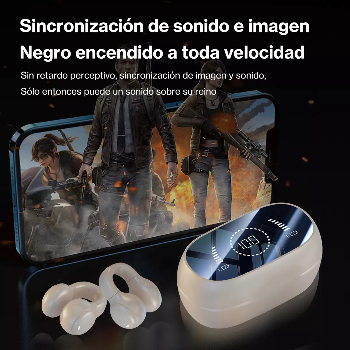 Audifonos Bluetooth Deportivos Inalámbricos Conducción Bige