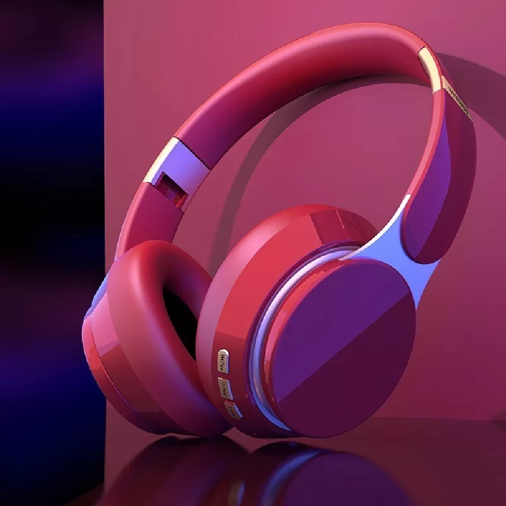 Audífonos De Diadema Inalámbricos C/bluetooth 5.0 Dura 20 H Rojo