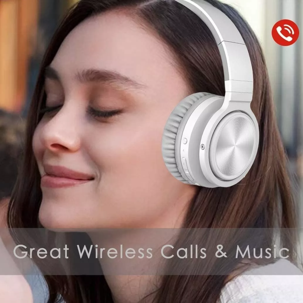 Audifonos Diadema Bluetooth Inalámbricos Dura 8 Horas Blanco/Gris