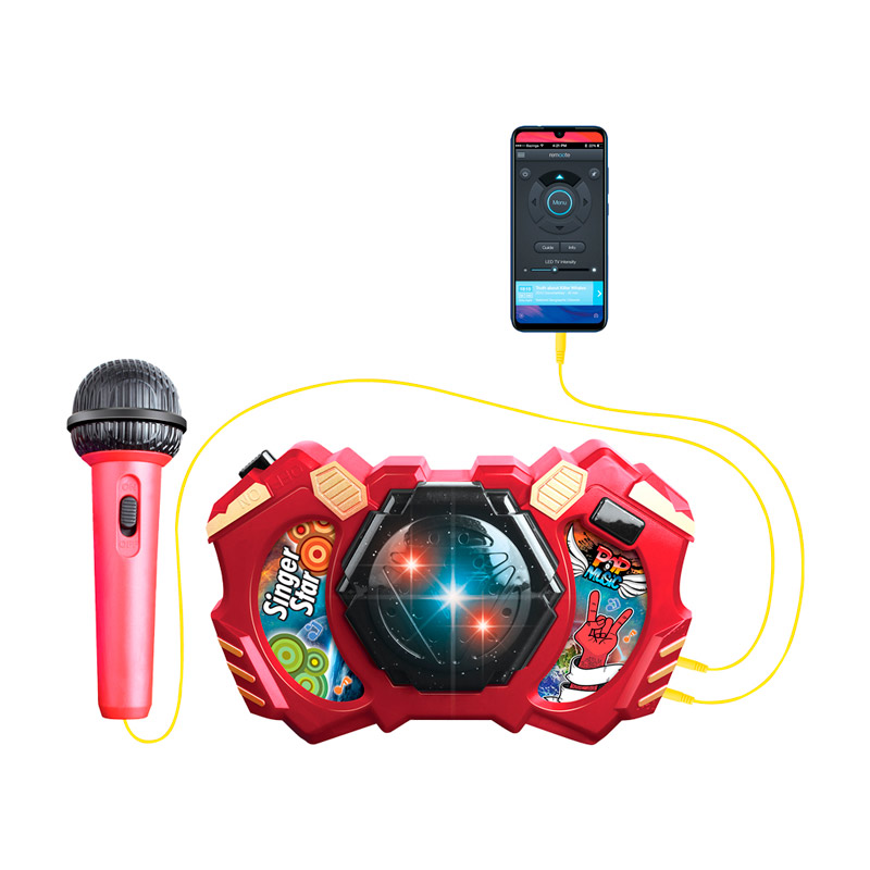 Juguete Portátil Karaoke Mp3 Para Cintura Musica Micrófono Para Niñ@S Rojo