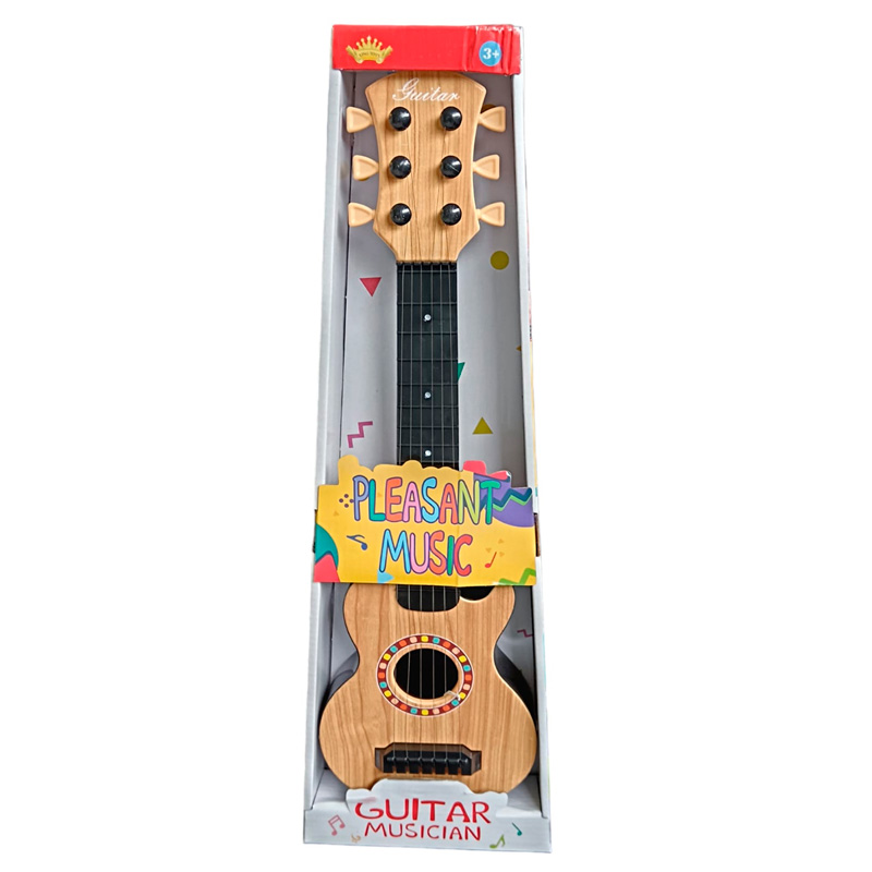 Guitarra De Juguete De Plástico 47cm Con Cuerdas Y Plumilla para crear tu ambiente musical cafe claro