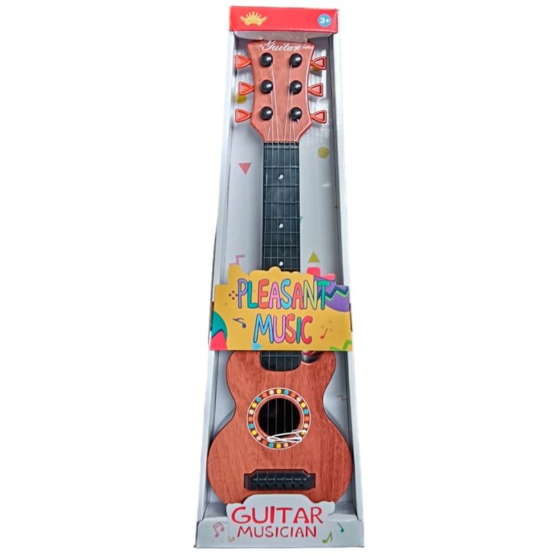 Guitarra De Juguete De Plástico 47cm Con Cuerdas Y Plumilla para crear tu ambiente musical cafe obscuro