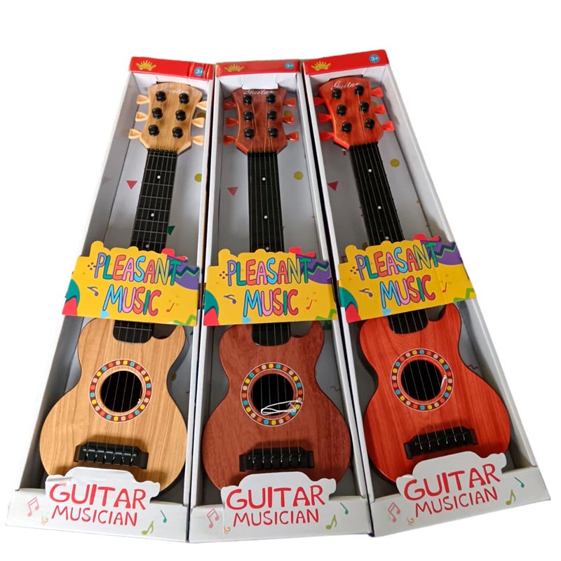 Guitarra De Juguete De Plástico 47cm Con Cuerdas Y Plumilla para crear tu ambiente musical naranja