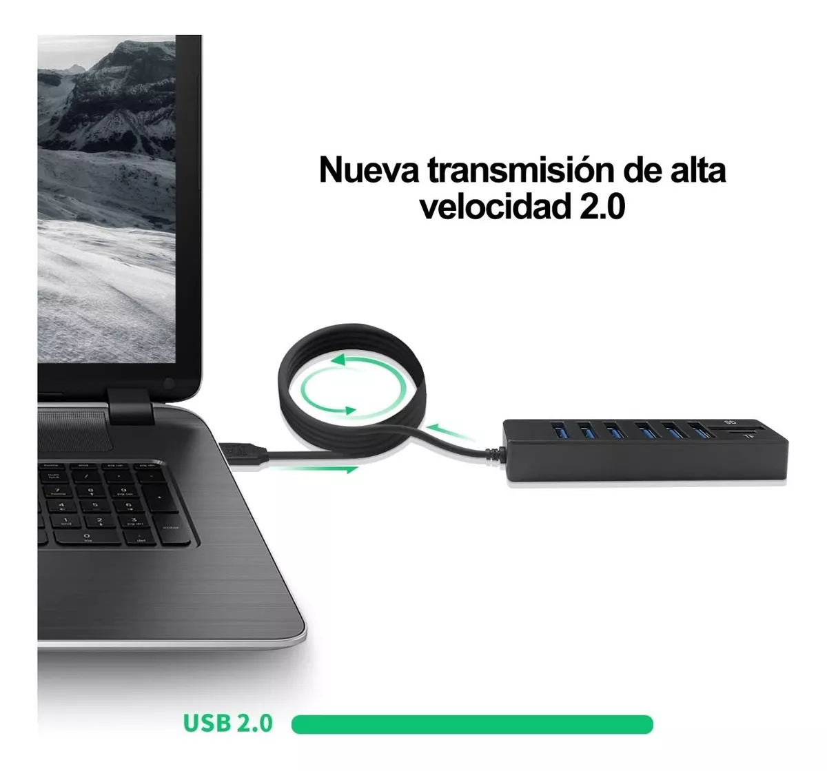 Adaptador Multipuerto 8 En 1 Usb Hubs Para Macbook / Pc Negro