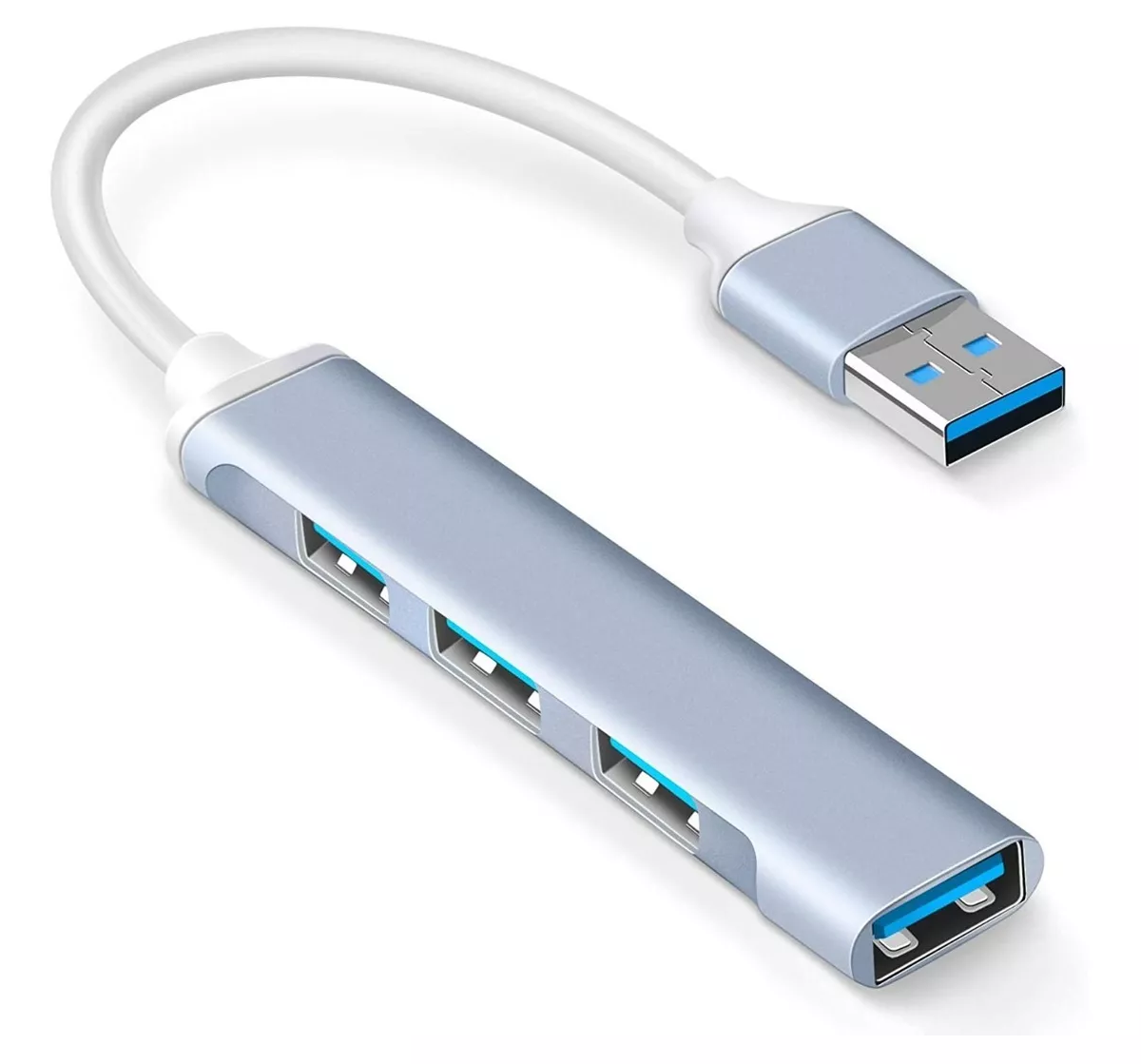 Hub Adaptador Multi-puerto Delgado De 4 Puertos Usb 3.0 Plata/Blanco