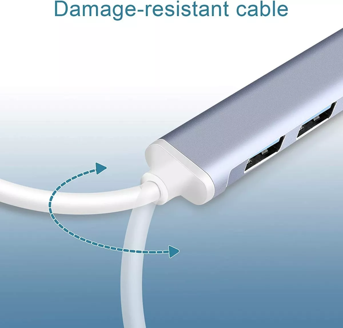 Hub Adaptador Multi-puerto Delgado De 4 Puertos Usb 3.0 Plata/Blanco