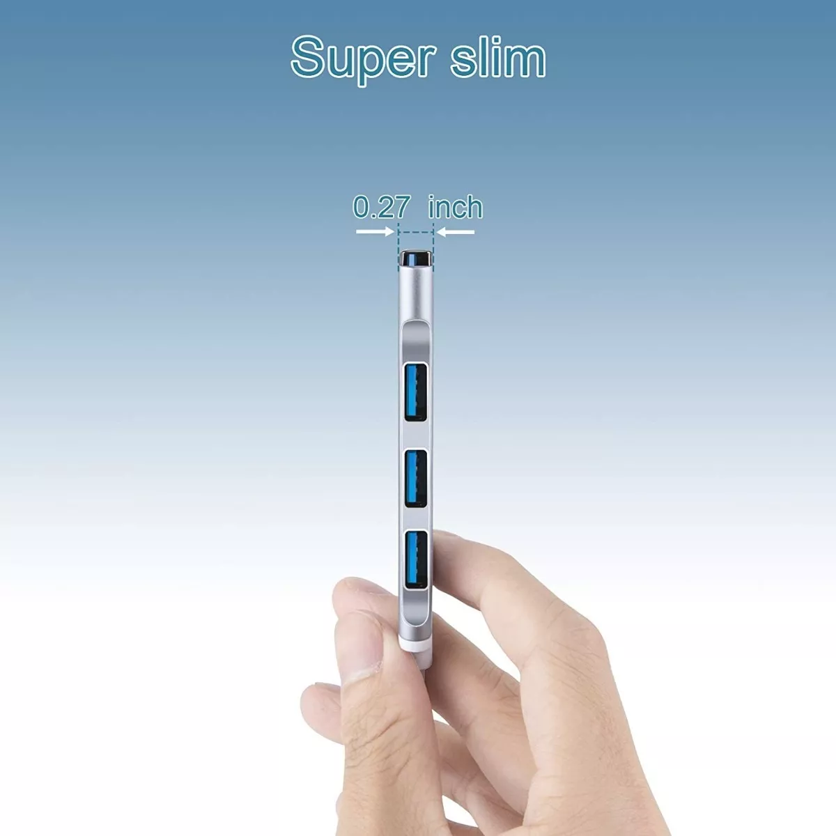 Hub Adaptador Multi-puerto Delgado De 4 Puertos Usb 3.0 Plata/Blanco