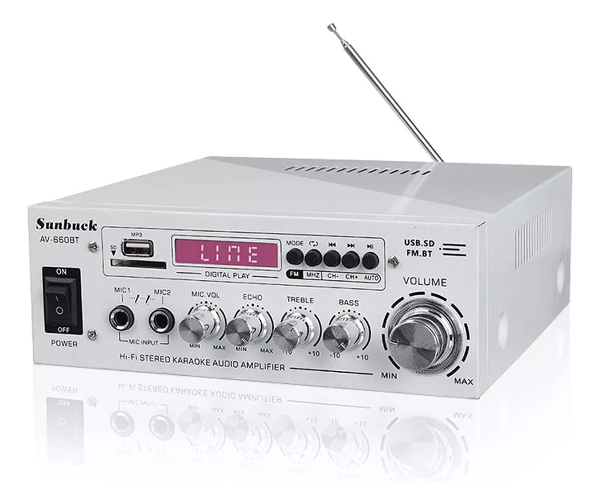 Amplificador De Audio Bluetooth Case Sunbuck Av-660bt 1200w