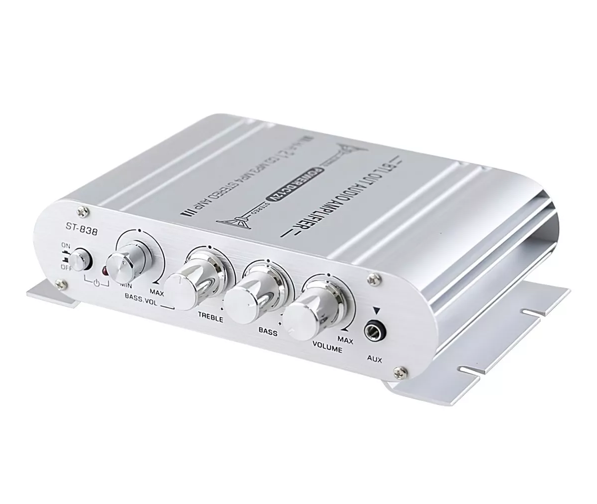 Amplificador De 800w Para Auto, Moto, Casa Rca V/Plata