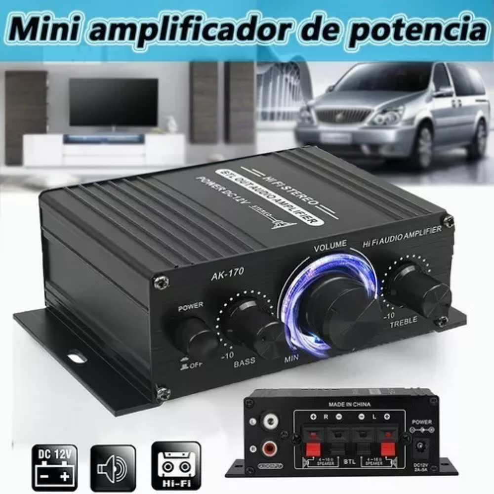Amplificador De Audio Bluetooth 2 Canales Para Auto