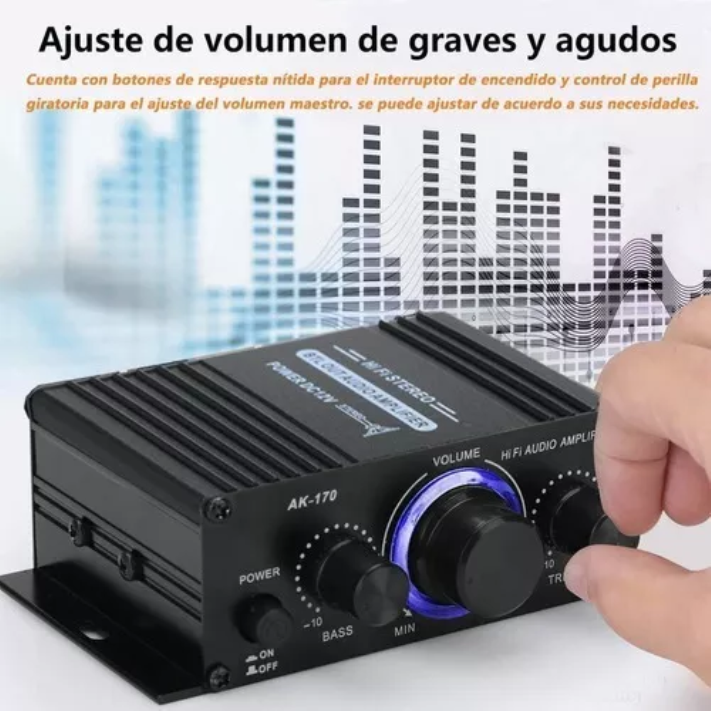 Amplificador De Audio Bluetooth 2 Canales Para Auto
