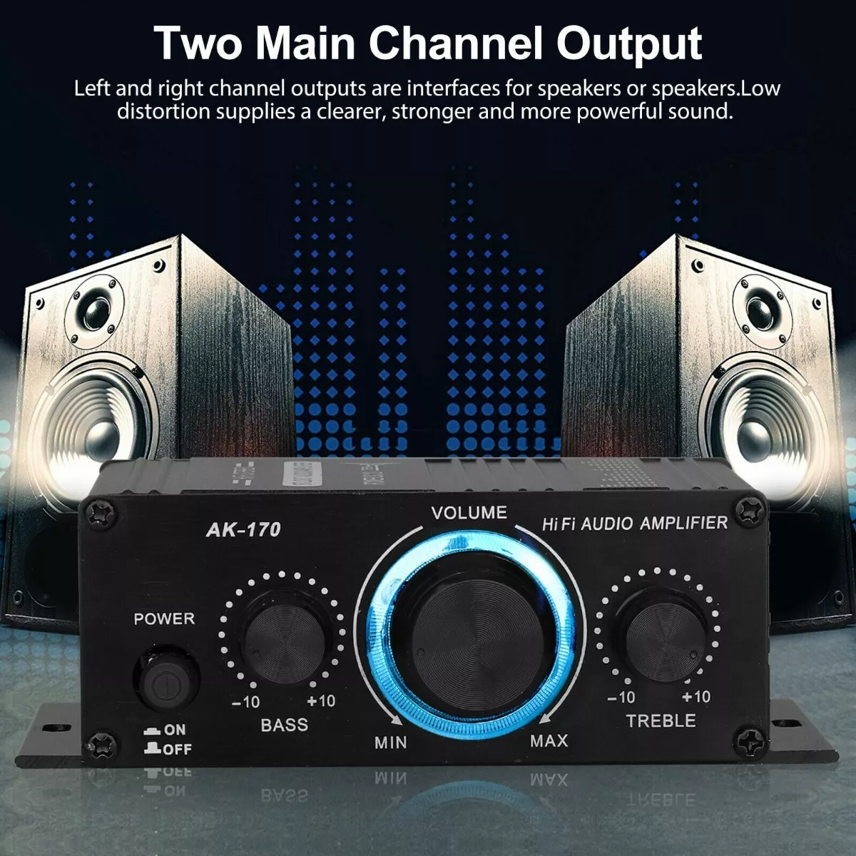 Mini Amplificador De Potencia Hi-fi Para Automóvil  Negro