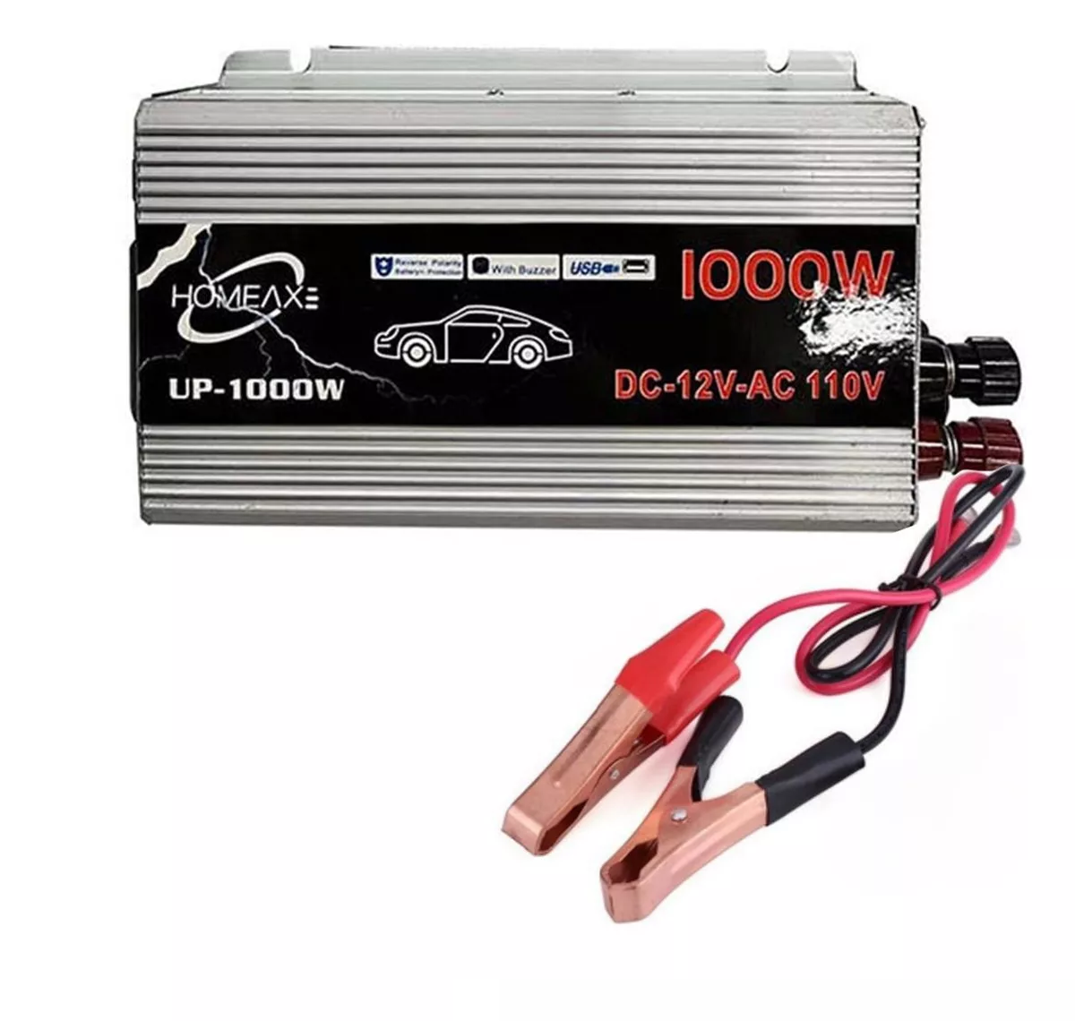 Inversor De Corriente Para Con Coche Dc 12v A 110v 1000w Gris