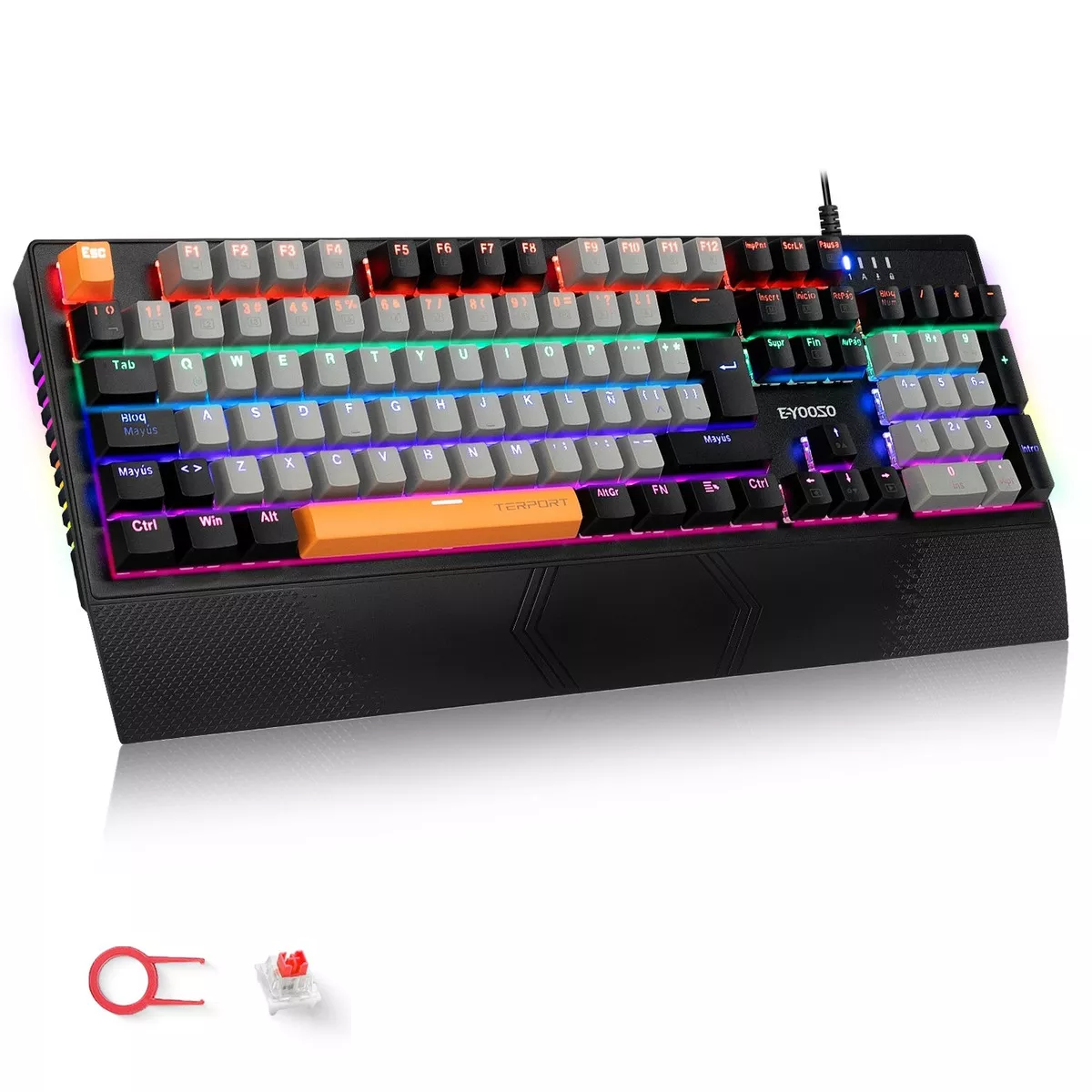 Teclado Mecánico Español Gris y Negro