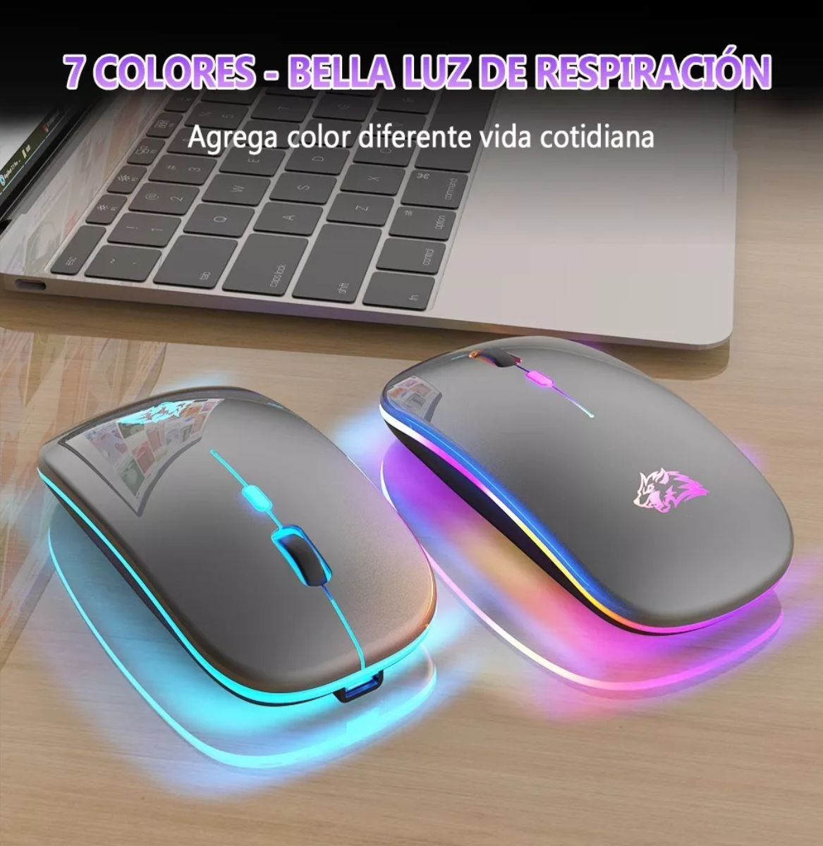 Ratón Silencioso De Oficina Inalámbrico Recargable De 2.4g Gris