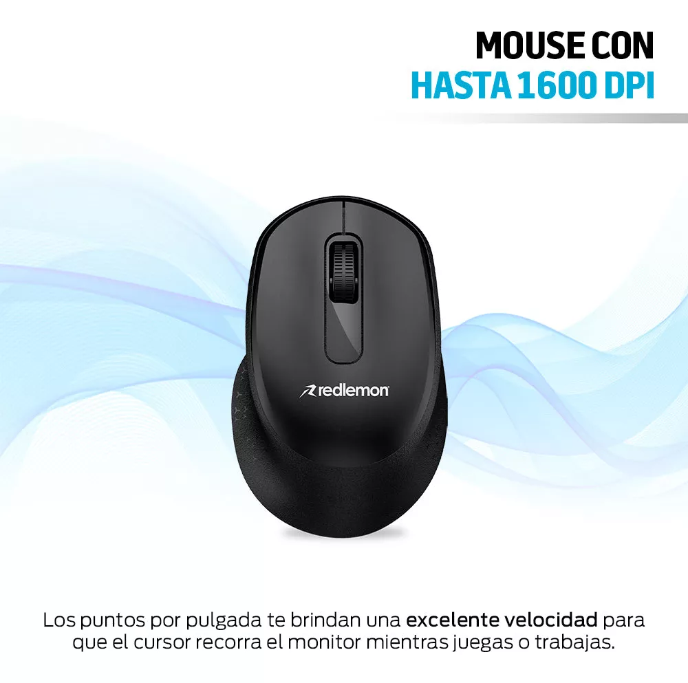 Teclado Y Mouse Inalambricos Con Receptor Usb Redlemon Color del teclado Negro