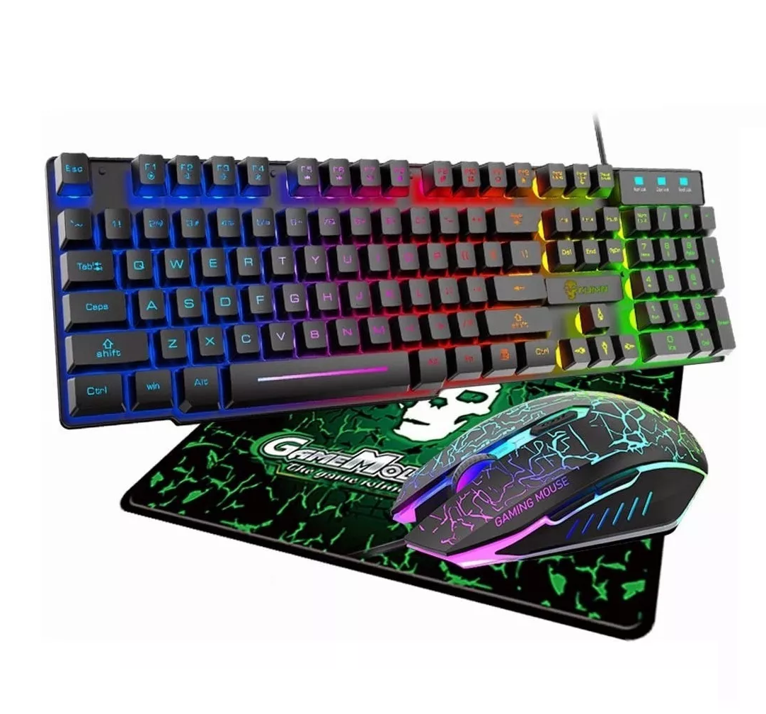 Kit de teclado y mouse Free Wolf T13 - Con cable Negro