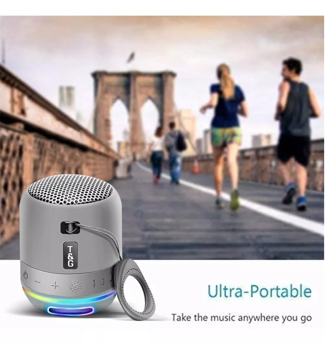 Mini Bocinas Bluetooth Recargables Inalámbrica Impermeable Gris