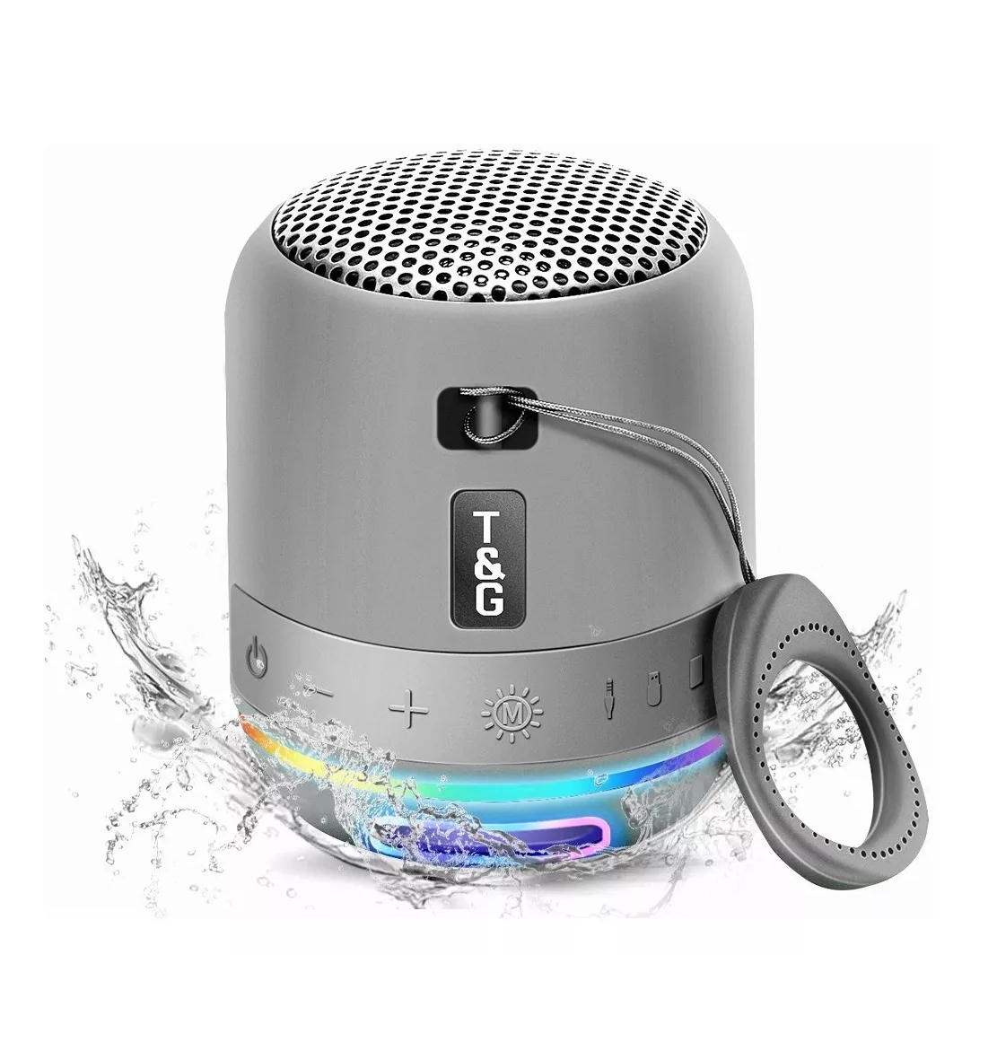 Mini Bocinas Bluetooth Recargables Inalámbrica Impermeable Gris