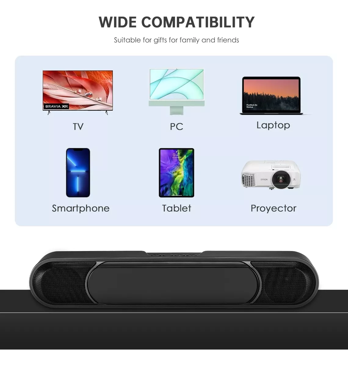 Bocinas Para Pc Bocina Multimedia Portátil Negro