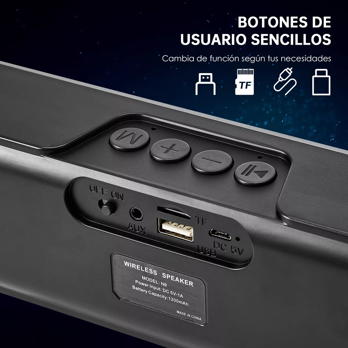 Bocinas Para Pc Bocina Multimedia Portátil Negro