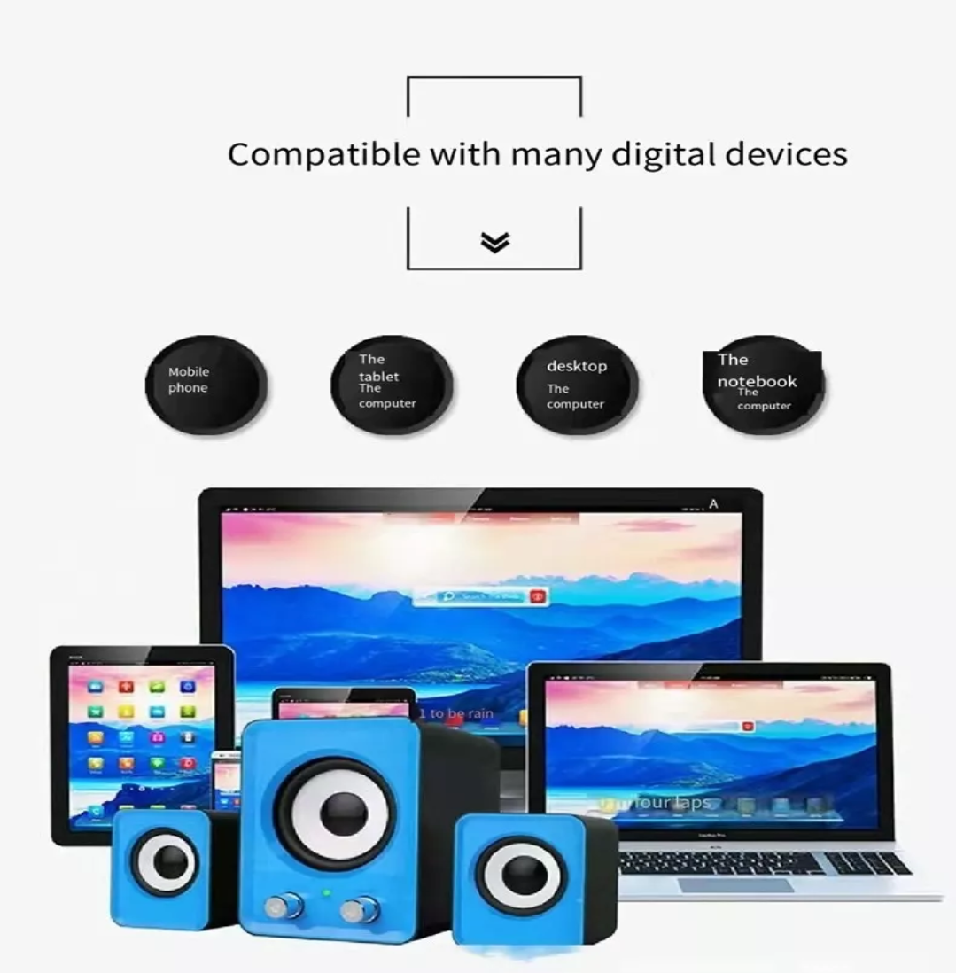 Bocinas Mini Subwoofer Usb 3.5mm 2.1 Pulgadas F201 Negro